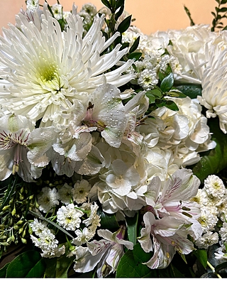 County Hand Tied Bouquet - Green+Whites